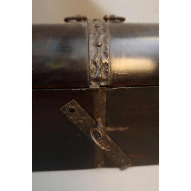 Tan Antique Box with Mechanism, 1600s For Sale - Image 8 of 12