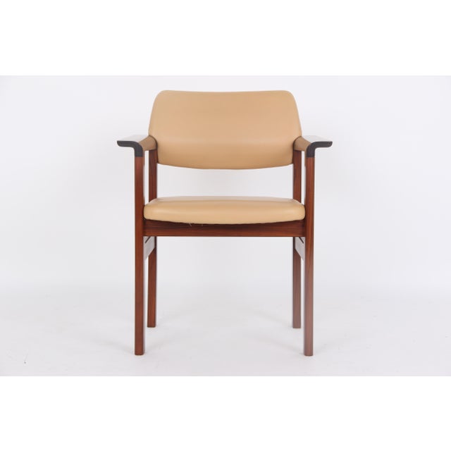 Wood Danish Armchairs with Light Leather Upholstery from Sibast Furniture, 1960s, Set of 4 For Sale - Image 7 of 15