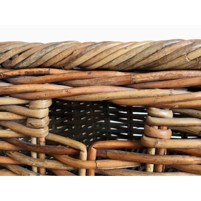1960s Mid Century French Rattan Storage Baskets- a Pair For Sale - Image 10 of 12