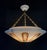 Metal Art Deco Three-Light Alabaster Pendant Lamp, 1920s For Sale - Image 7 of 12