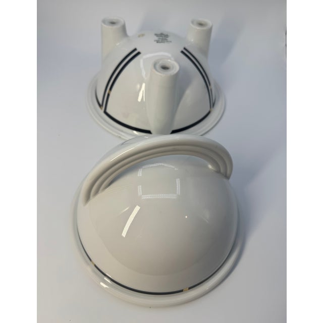 1980s Mario Bellini for Rosenthal “Cupola Nera” Postmodern Porcelain Soup Tureen For Sale In Charleston - Image 6 of 8