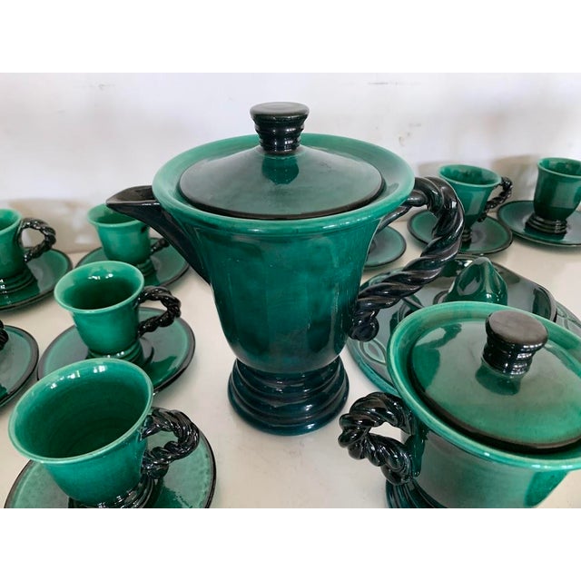 20th Century Glazed Stoneware Tea and Coffee Service by Marius Giuge, Set of 46 For Sale - Image 6 of 12