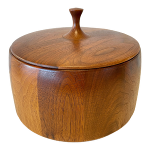 MId-Century Danish Modern Teak Ice Bucket With Lid