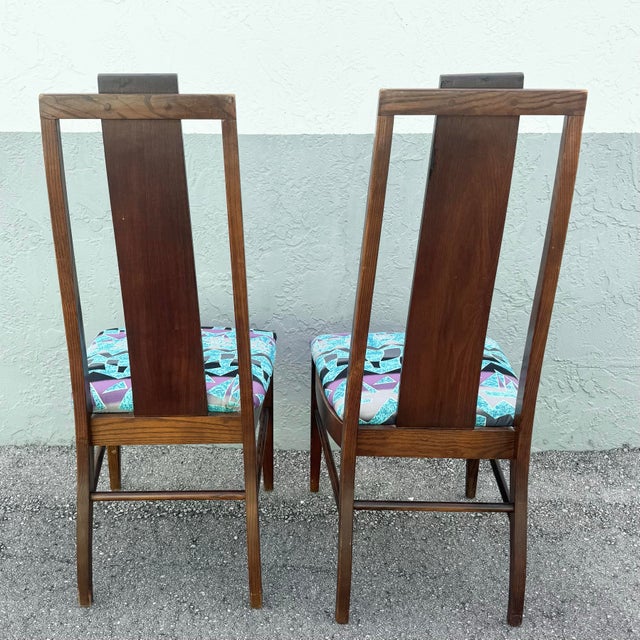 Wood Mid Century Modern Walnut Dining Chairs by Stanley Furniture - Set of 6 For Sale - Image 7 of 11