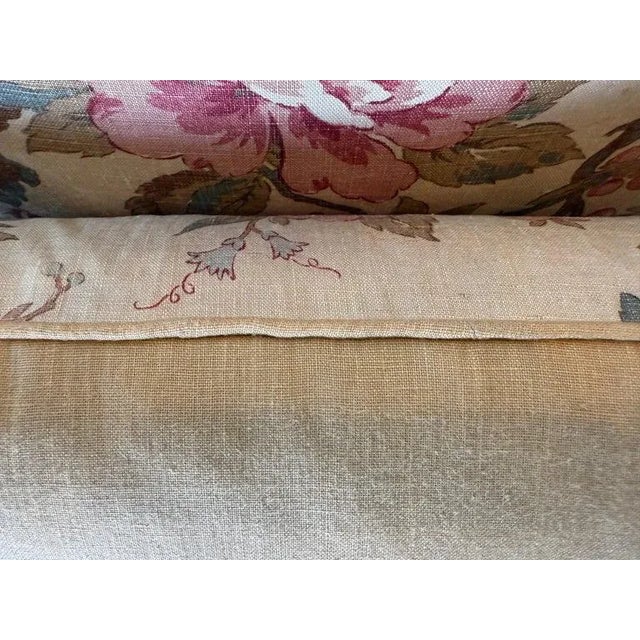 2020s Vintage-Inspired Linen Lumbar Pillows, Floral Design, Usa, Set of Two For Sale - Image 5 of 6