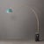 Metal Iconic 95" Arc Floor Lamp, Mid-Century Modern, Weathered Brass, Pool Blue Shade For Sale - Image 7 of 9