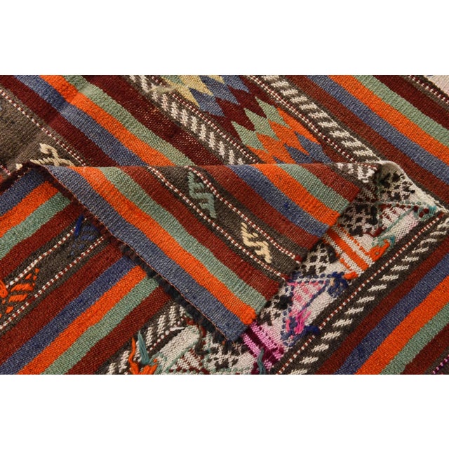 Vintage Wool Area Kilim Rug For Sale - Image 9 of 12