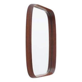 Vintage Wall Mirror with Rectangular Teak Frame, 1960s For Sale