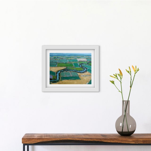 Green Aerial View Farmland, Oil Painting For Sale - Image 8 of 8