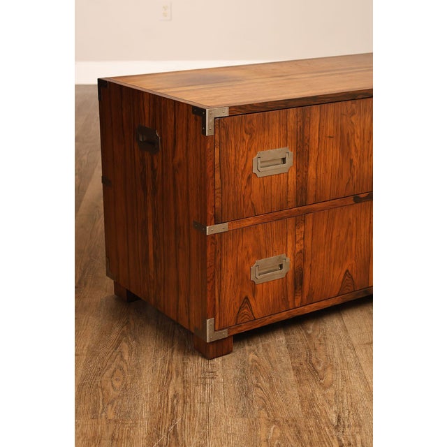 Baker Campaign Style Rosewood Low Chest For Sale In Philadelphia - Image 6 of 18