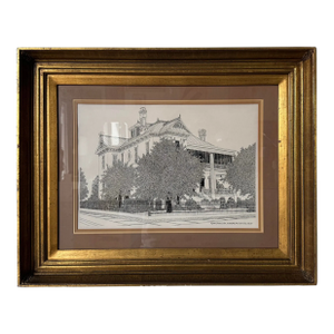1975 Ed Jader “The John H. Robinson Home – Austin, Texas 1888” Limited Edition Architectural Print, 18/50, Framed
