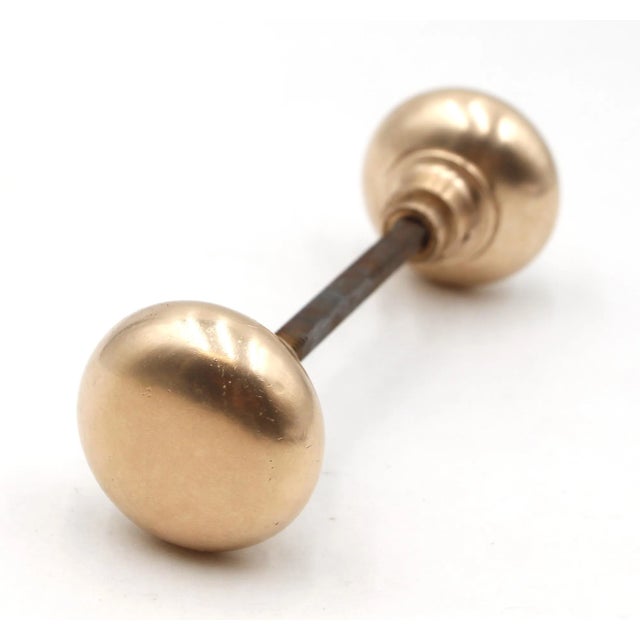 Metal Vintage Polished Brass Passage Door Knob Set - 4 Pieces For Sale - Image 7 of 10