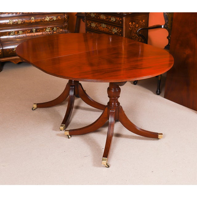 Wood Antique Regency Triple Pillar Dining Table and Chairs, 1820s, Set of 11 For Sale - Image 7 of 18