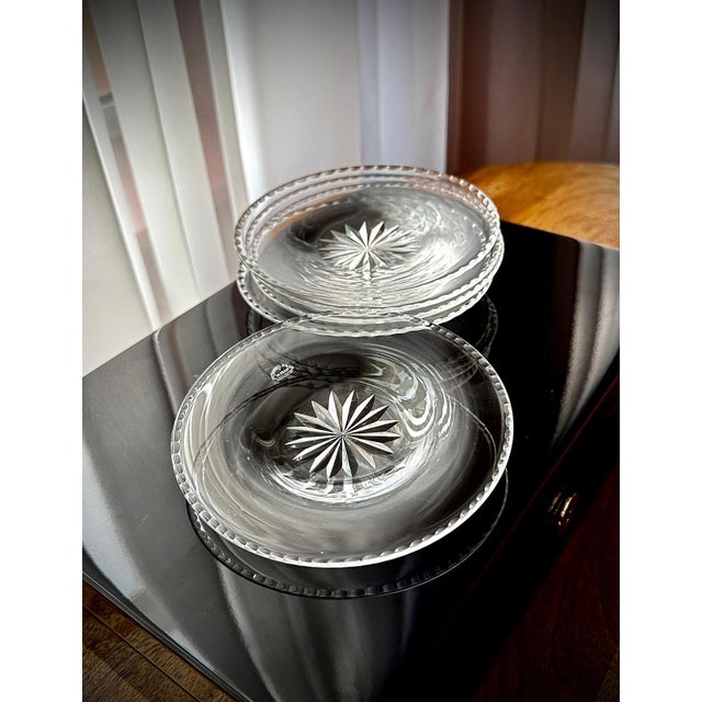 1950s English Cut Glass Dessert Plates from Webb Corbett, 1950, Set of 5 For Sale - Image 5 of 14