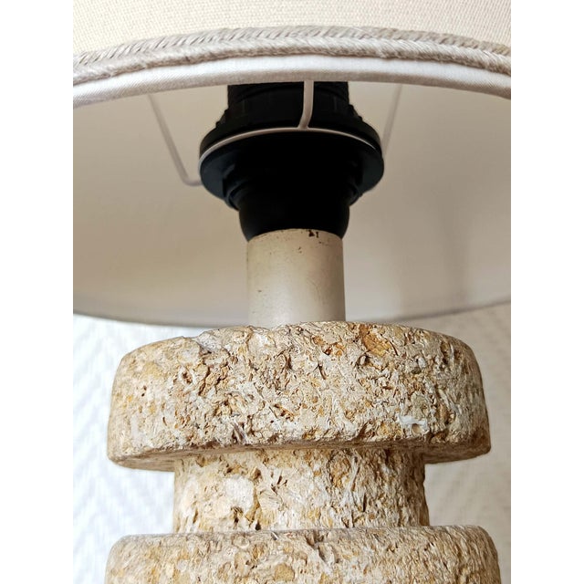 Brutalist Stone Lamp in the style of Tormos, 1970 For Sale - Image 9 of 13