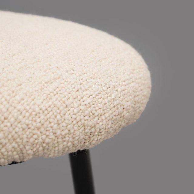 White Bouclé Stools, 1950s, Set of 2 For Sale - Image 9 of 13