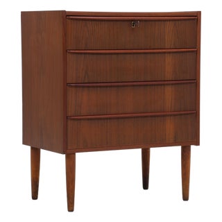 Mid-Century Teak Chest of 4 Drawers, 1960s For Sale