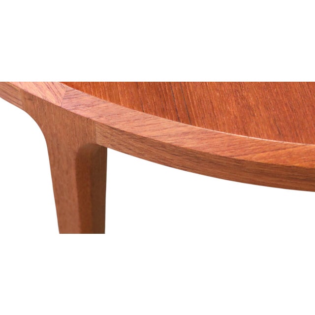 Brown Round Teak Coffee Table by Johannes Andersen for CFC Silkeborg, 1960s For Sale - Image 8 of 18
