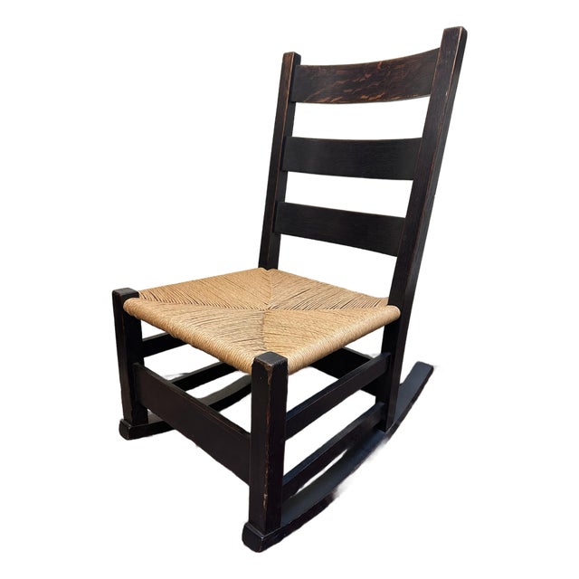 Early 20th Century Gustav Stickley Oak Rocking Chair Model No. 305 For Sale