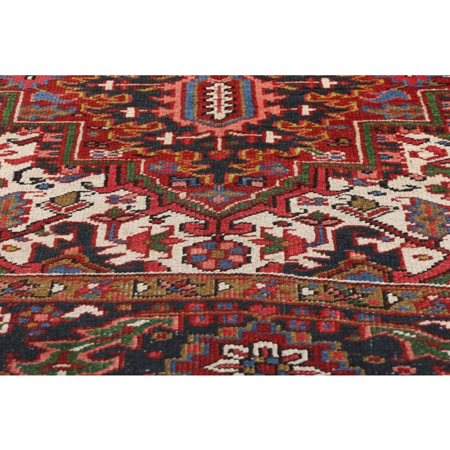 Early 20th Century Antique Persian Heriz Rug - 07'10 X 11'06. For Sale - Image 5 of 10