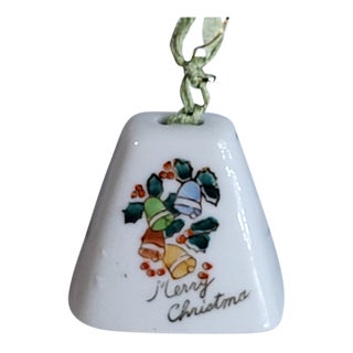 1950s Porcelain Christmas Ornament Bell For Sale
