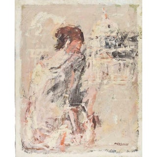 Franco Marzilli, Ballerina, Oil Painting, 1970s For Sale