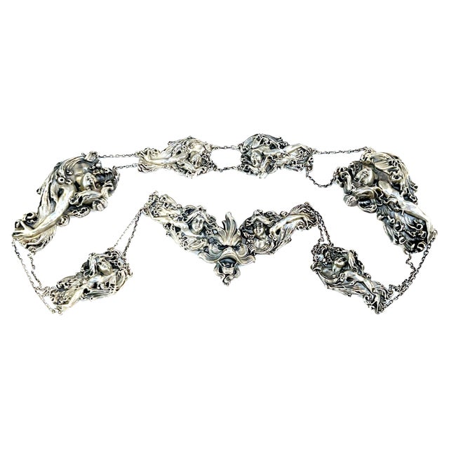 Art Nouveau Sterling Figural 8 Piece Belt by William B. Kerr Silver Company For Sale - Image 17 of 18