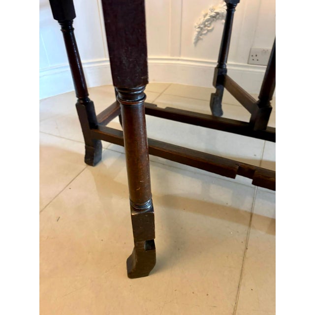 Antique Oak Gateleg Drop Leaf Dining Table, 1680s For Sale - Image 15 of 17