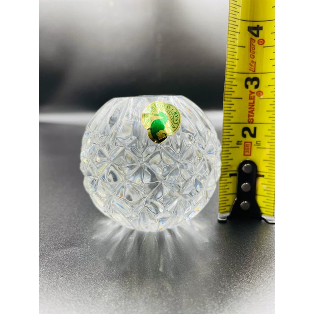 Glass 1990s Waterford Crystal Heavy Round Candle Holders - Pair For Sale - Image 7 of 9