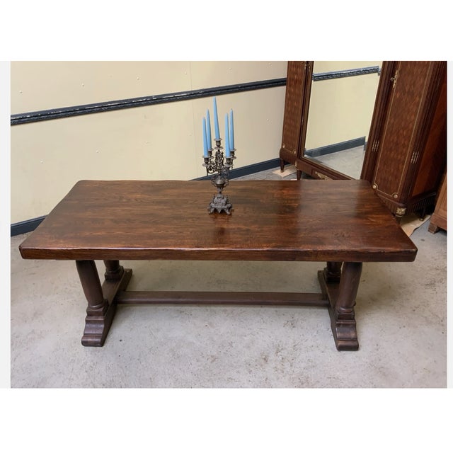 Wood Vintage Monastery Table, 1940s For Sale - Image 7 of 14