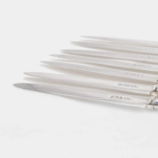 Antique English Sterling Silver & Mother-of-Pearl Cased 24-Piece Dessert Service For Sale - Image 17 of 18