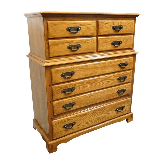 American Link Taylor Countryside Collection Solid Oak Early American Rustic 42" Chest on Chest 6606 For Sale - Image 3 of 13