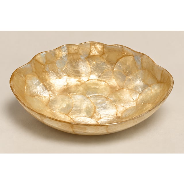 Mid 20th Century Gumps Capiz Bowls and Scalloped Shell Dishes Catchalls and Trays - A 9 Piece Set For Sale - Image 5 of 13