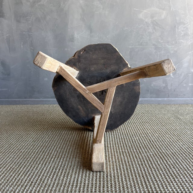 Wood Vintage Elm Wood Chop Block Table For Sale - Image 7 of 8