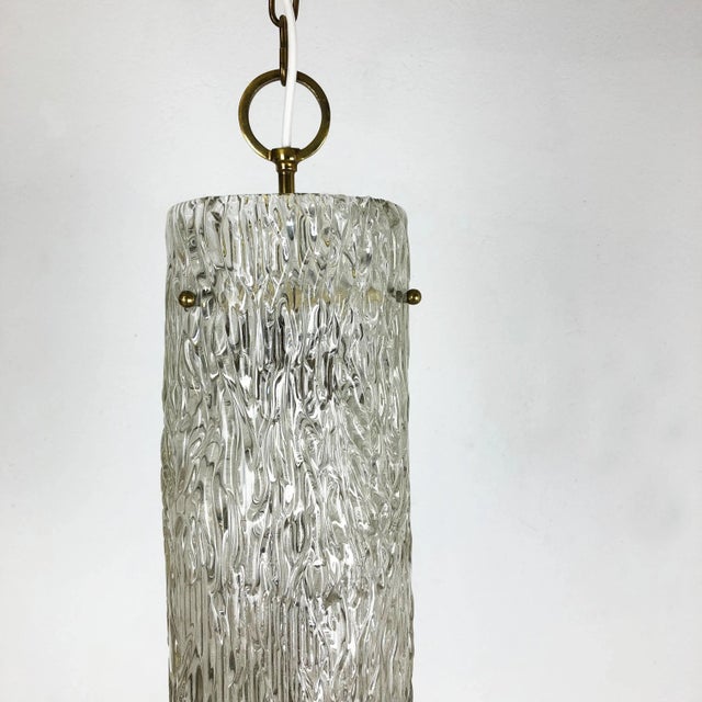 Hollywood Regency Austrian Ice Glass Hanging Light from J. T. Kalmar Lights, 1950s For Sale - Image 6 of 15