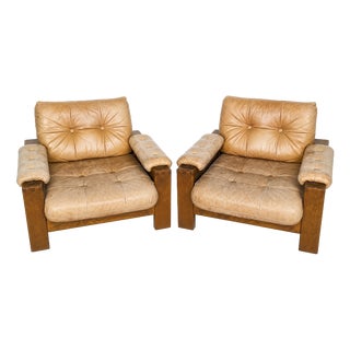 Vintage Danish Brutalist Lounge Chairs, 1960s, Set of 2 For Sale
