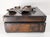 Wood Mid-Century Folk Art Patchwork Leather Box With Gingko Leaf Design For Sale - Image 7 of 12