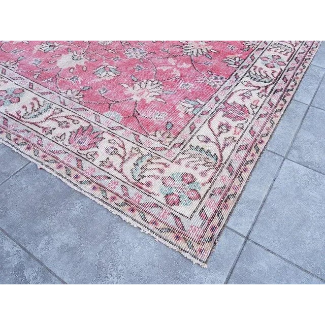 1960s Oushak Vintage Area Rug For Sale - Image 10 of 11