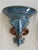 Vintage Ceramic Wall Brackets Sconces Fleur-De-Lis Blue and Brown Glazed – A Pair For Sale - Image 4 of 8