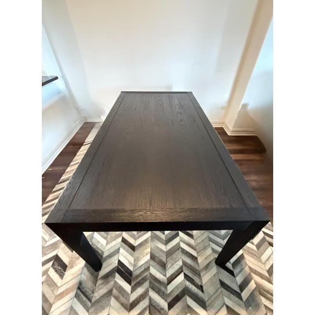 Restoration Hardware Restoration Hardware French Contemporary Black Oak Extension Dining Table - 84"-132" For Sale - Image 4 of 13