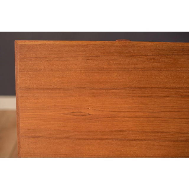 Danish Modern Rolling Teak Sewing Cabinet End Table by Ejvind A. Johansson For Sale - Image 10 of 13