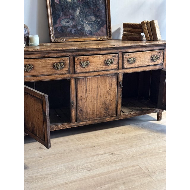 Brown Antique English Pine Stained Sideboard For Sale - Image 8 of 8
