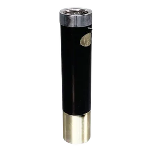 Mid-Century Italian Golden & Black Metal Cylindrical Floor Ashtray, 1960s