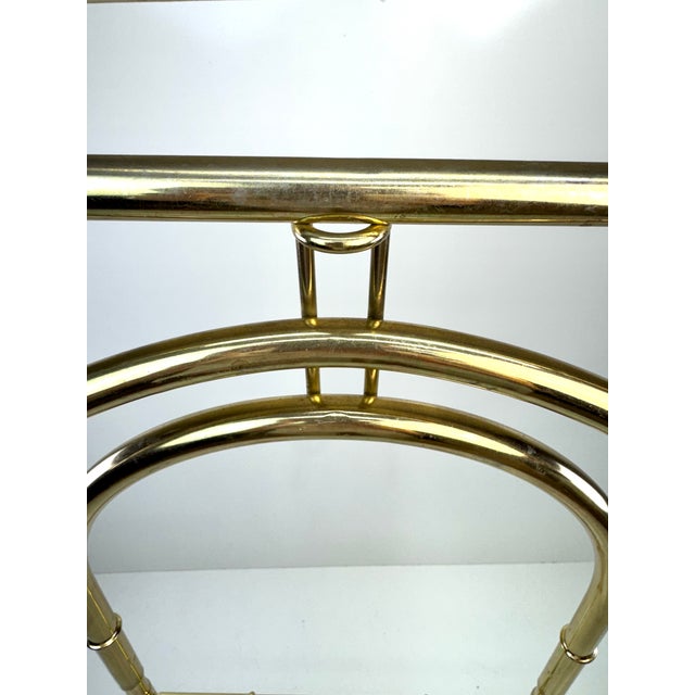 Mid 20th Century Hollywood Regency Faux Bamboo Brass-Finished Valet Stand For Sale - Image 4 of 9