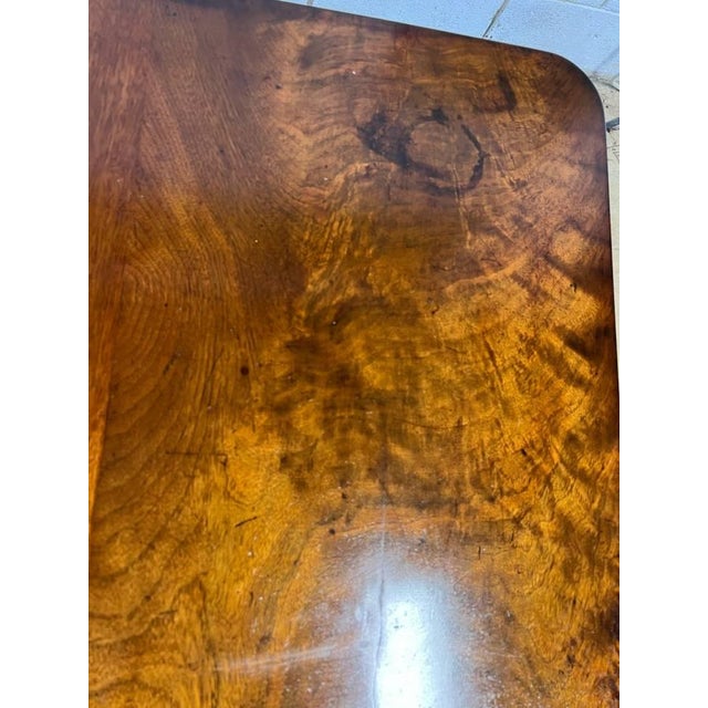 Brown Antique 19th Century Regency Style Mahogany Pedestal Base Square Top Side Table Lamp Table For Sale - Image 8 of 11