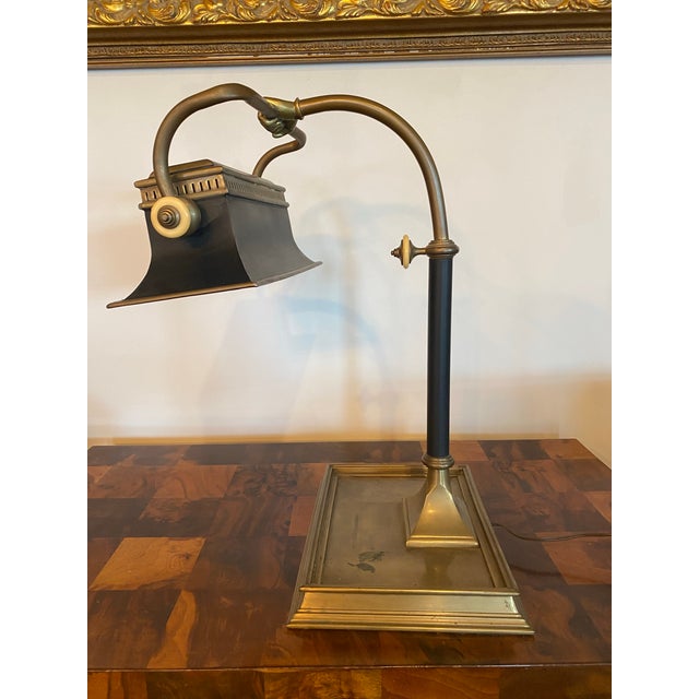 Black Vintage Chapman Brass Desk Lamp For Sale - Image 8 of 10