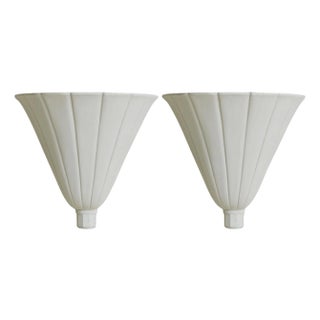 1940s French Fluted Plaster Sconces - a Pair For Sale