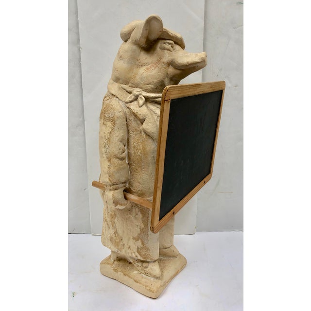 Ceramic French Pastry Chef Pig With Chalkboard Chairish