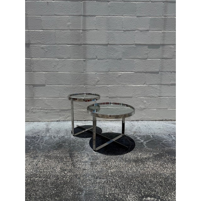 Chrome Vintage Chrome Mirrored Side Tables After Minotti - Set of 2 For Sale - Image 8 of 8