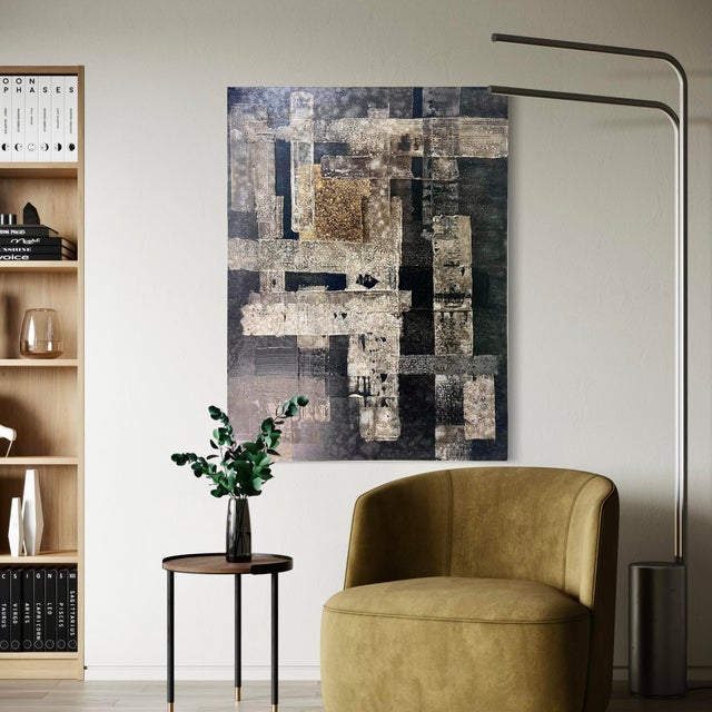 In Relic, J. Kent Martin constructs a dense, tactile composition of layered forms in charcoal, slate, and aged metallic...